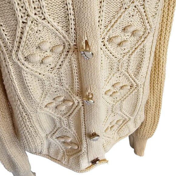 Heartloom Lydia Cardi White Cream Button Up Knit Cardigan Sz S - Picture 7 of 12